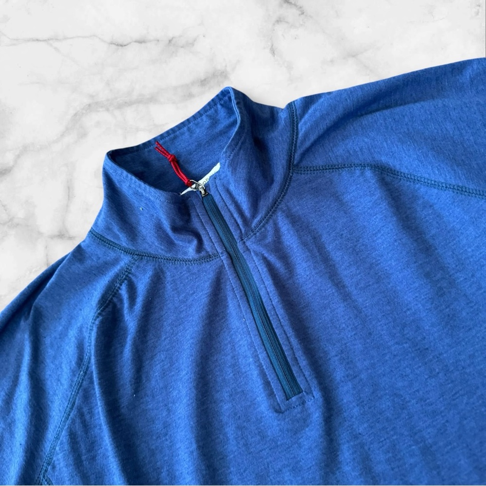 Orvis Trout Bum Mens Sz Xl Blue 1/4 Zip Long Sleeve Fishing Sweatshirt Shirt